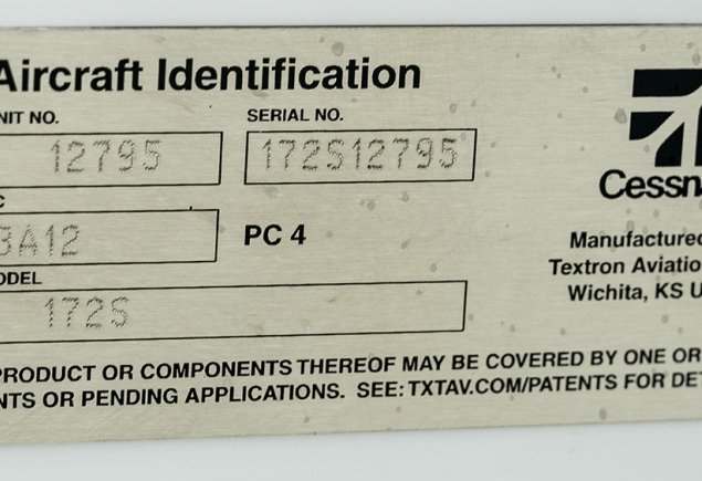 Cessna issued ID for an aircraft
